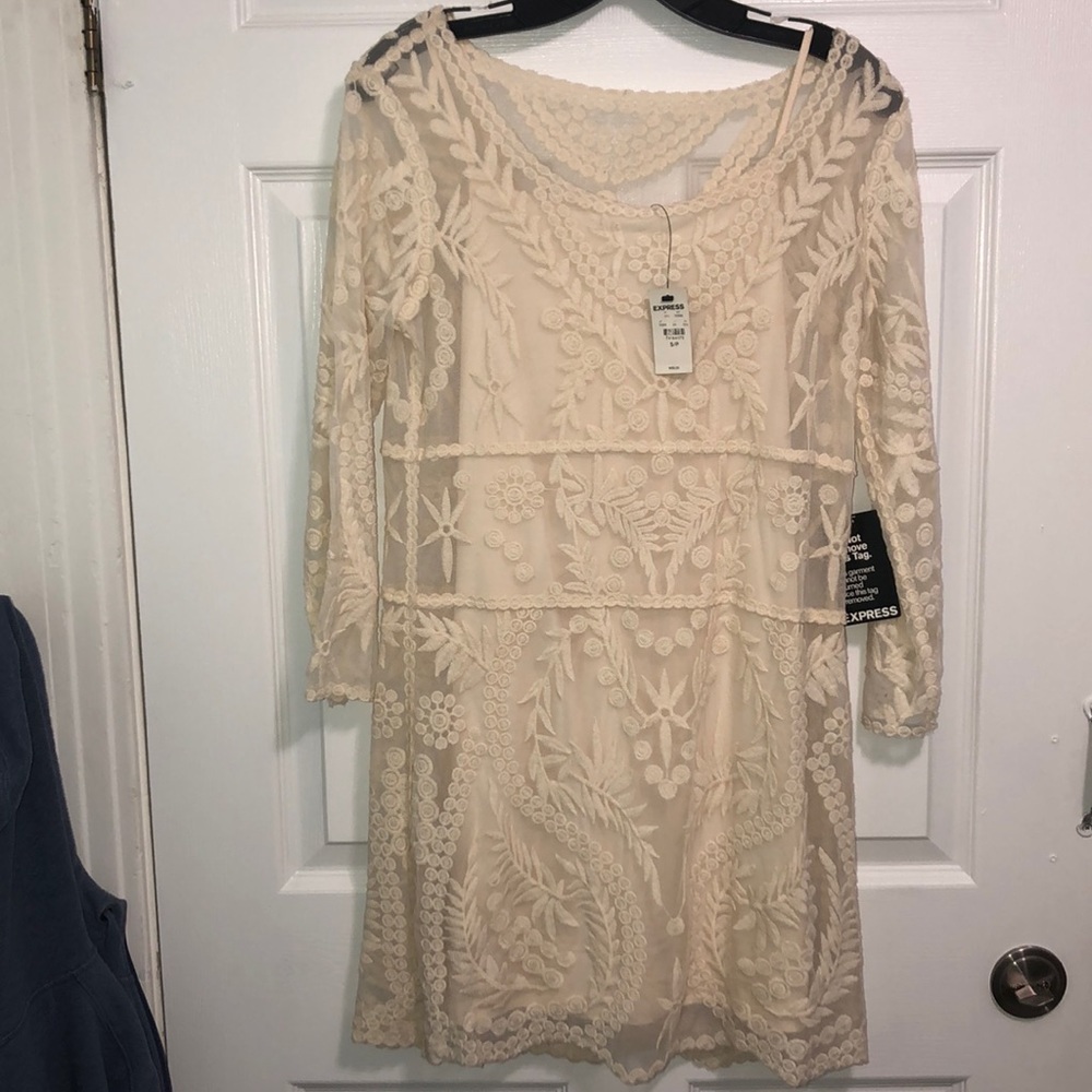 Express cream lace dress!